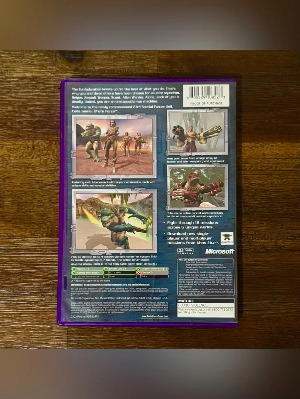 Microsoft Brute Force (Blue, Purple) - Xbox Shooter Game